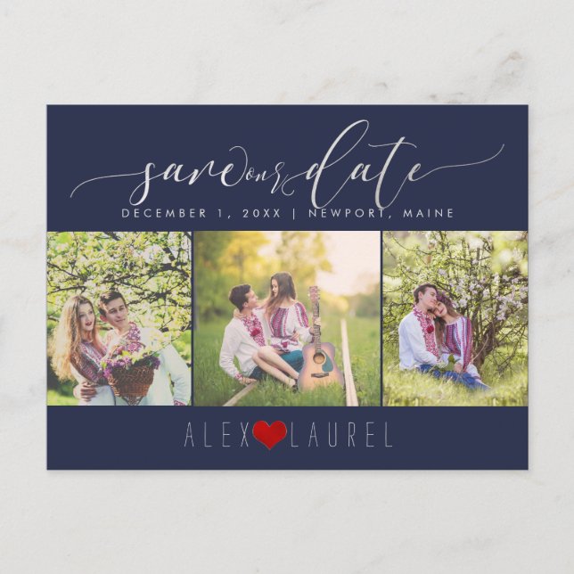 Postal PixDezines color DIY/Save our Date/Faux Silver (Anverso)