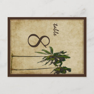 Postal PixDezines de dos palmas de colores vintage/fuente