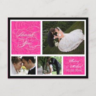 Postal PixDezines DIY Color/Damask Fotos Gracias