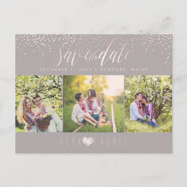 Postal PixDezines DIY/Save the Date/Rubor Confetti (Anverso)