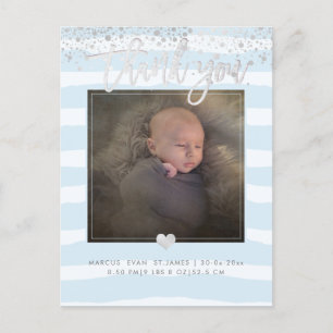 Postal PixDezines Ducha Gracias/Azul Polvo Deslucido