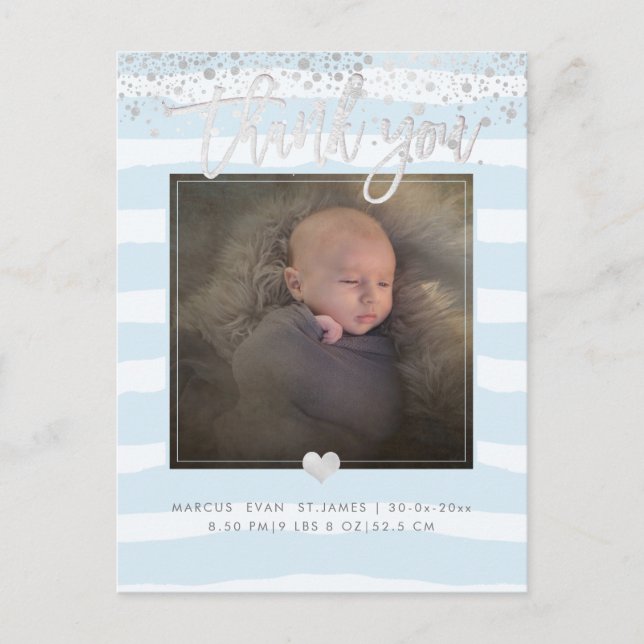 Postal PixDezines Ducha Gracias/Azul Polvo Deslucido (Anverso)