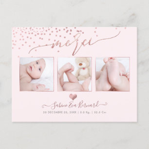 Postal PixDezines Faux Rosa Gold Confetti//Remercicios