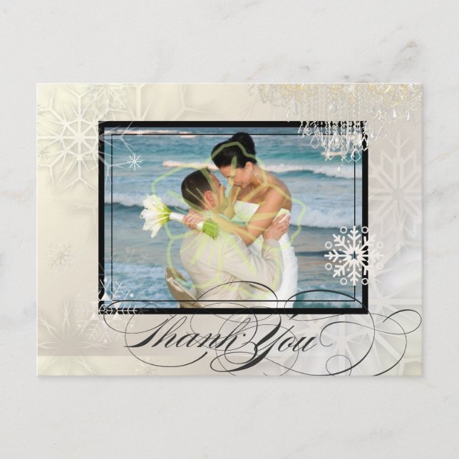 Postal PixDezines foto copos de nieve+candelabro texto di (Anverso)