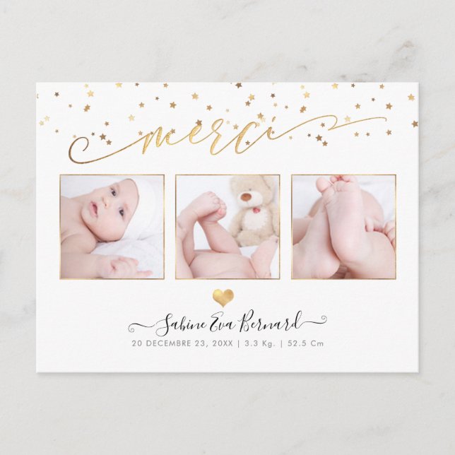 Postal PixDezines les Étoiles D'or Remerciements (Anverso)