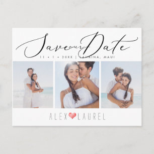 Postal PixDezines Moda Elegante Caligrafía Guardar fecha