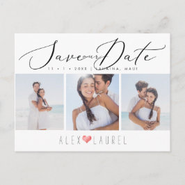 Postal PixDezines Moda Elegante Caligrafía Guardar fecha