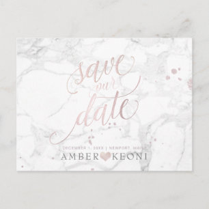 Postal PixDezines Rubor Pink/Marble/Save our Date