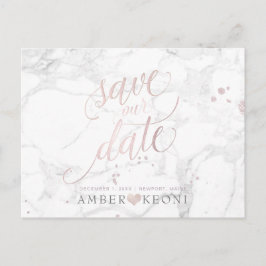 Postal PixDezines Rubor Pink/Marble/Save our Date