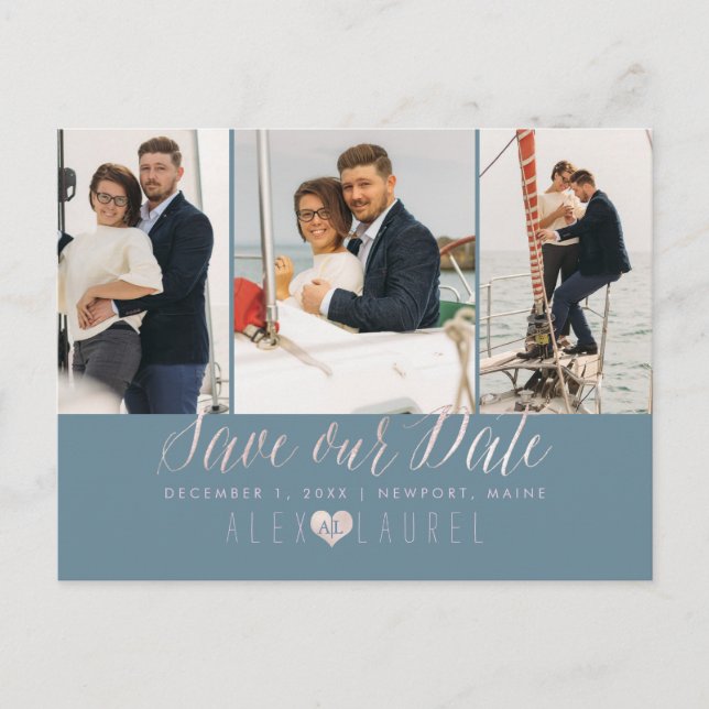 Postal PixDezines Rubor Pink Save the Date DIY bckgrad (Anverso)