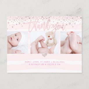 Postal PixDezines Shower Gracias/Deslumbrado Rubor Pink