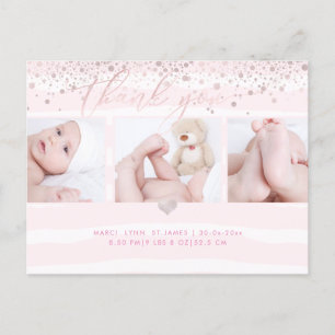 Postal PixDezines Shower Gracias/Deslumbrado Rubor Pink