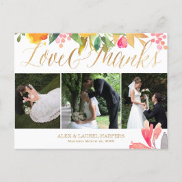 Postal PixDezines Spring Floral Watercolor/gracias