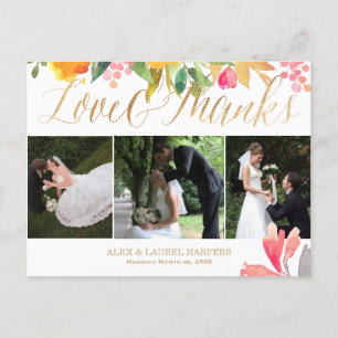 Postal PixDezines Spring Floral Watercolor/gracias