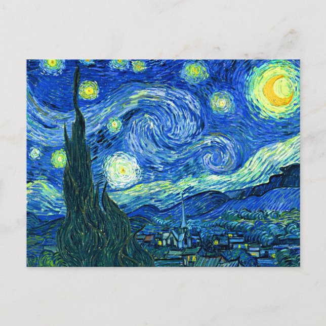 Postal PixDezines van gogh starry night (Anverso)