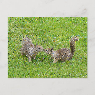 Postal Pixel Art - Dos ardillas