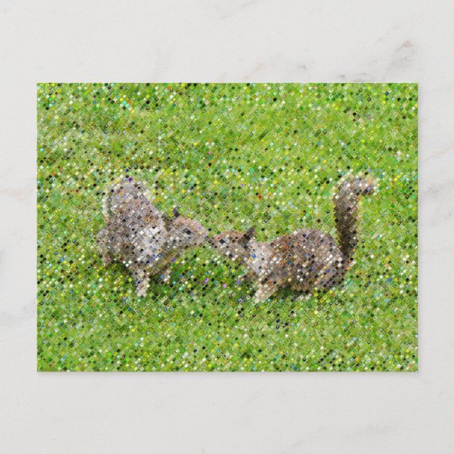 Postal Pixel Art - Dos ardillas (Anverso)