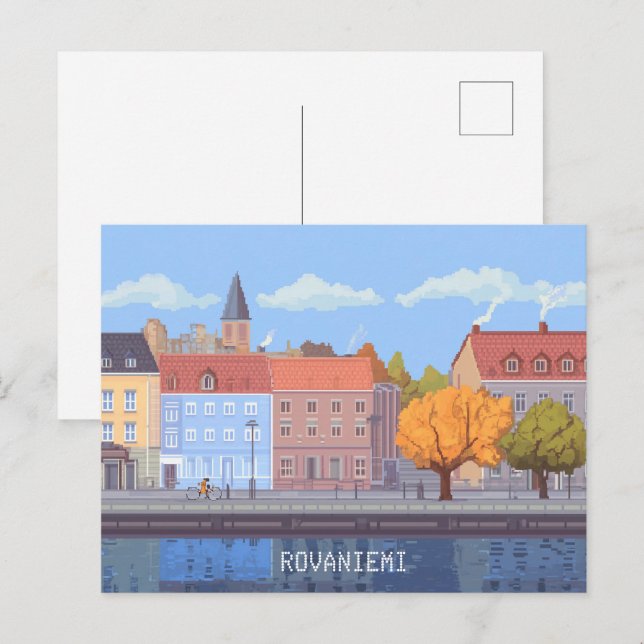 Postal Pixel Art Rovaniemi Finlandia (Anverso / Reverso)