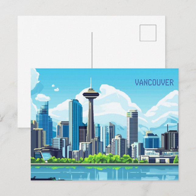 Postal Pixel Art Vancouver Canadá (Anverso / Reverso)