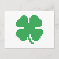 Pixel Lucky Four Leaf Clover de 8 bits