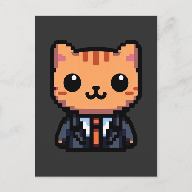 Postal Pixel Purrfection Cat (Anverso)