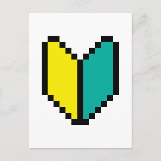 Postal Pixel Wakaba de 8 bits/Marca Shoshinsha (Anverso)