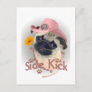 Postal Pizarra lateral de Pug