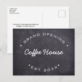 Postal Pizarra personalizada para gran apertura de cafete
