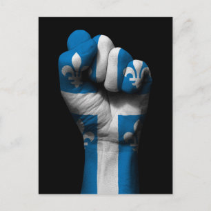 Postal Pizarro con bandera de Quebec