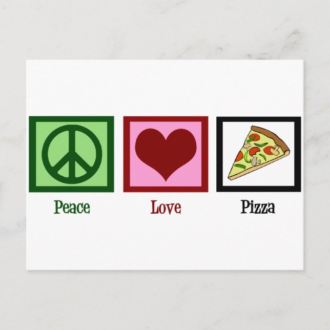 Postal Pizza de amor por la paz (Anverso)