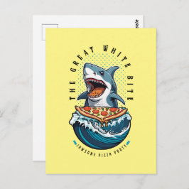 Postal Pizza de Comer Tiburón | El gran jawsome blanco