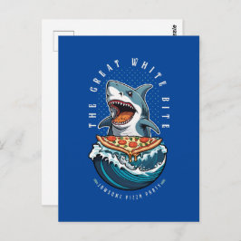 Postal Pizza de Comer Tiburón | El gran jawsome blanco