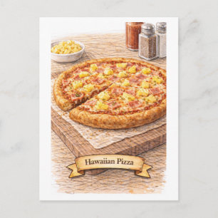 Postal Pizza Hawaiana (Serie de Comida Americana)