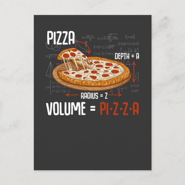 Postal Pizza Mathematics Fórmula Fisica Ciencia Foodie (Anverso)