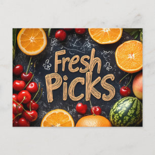 Postal Pizzas frescas: Arreglo de frutas coloridas