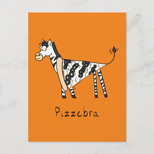 Postal Pizzebra Pizza Zebra Postcard (Anverso)