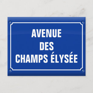 Postal placa avenida de los Campos Elíseos - FRANCIA
