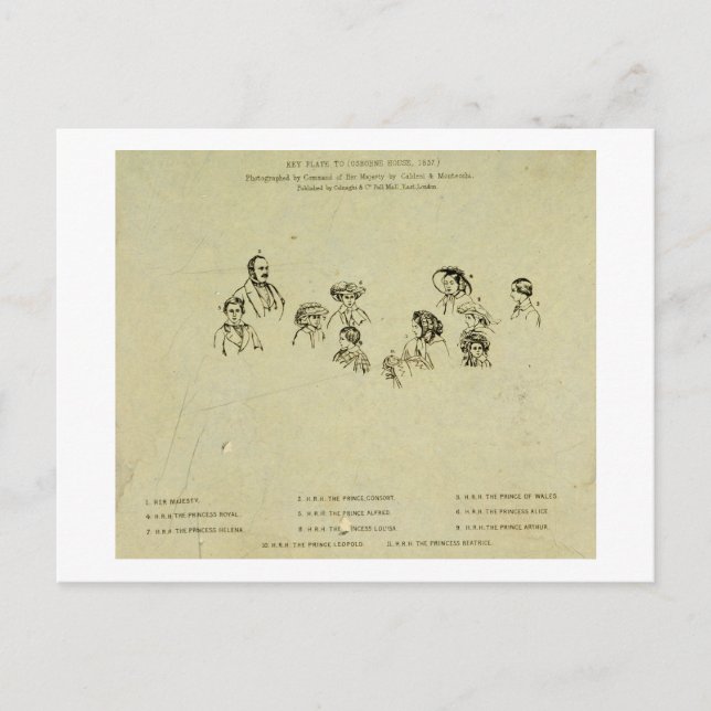 Postal Placa clave del retrato de la familia real en Osbo (Anverso)