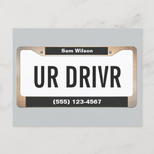 Postal Placa con licencia para automóvil del servicio de