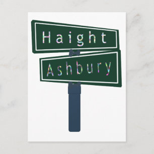 Postal Placa de calle del arco iris de Haight Ashbury