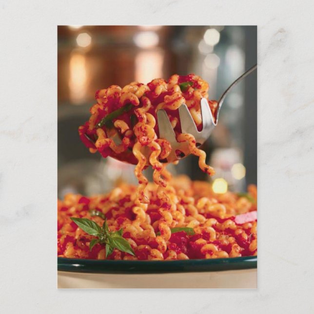 POSTAL PLACA DE CENA POSTCARD PASTA (Anverso)