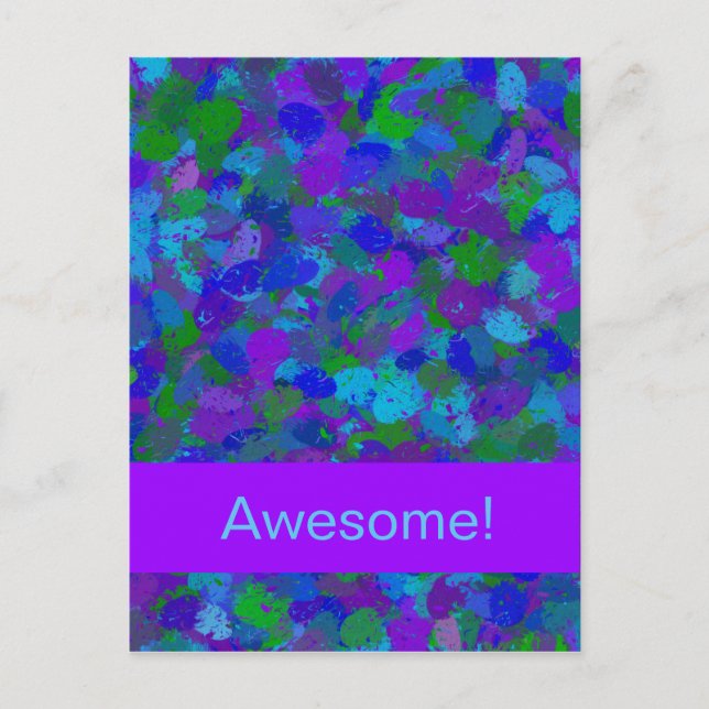 Postal Placa de color de pavo real (Anverso)