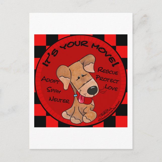 Postal Placa de control de perros - Su movimiento (Anverso)