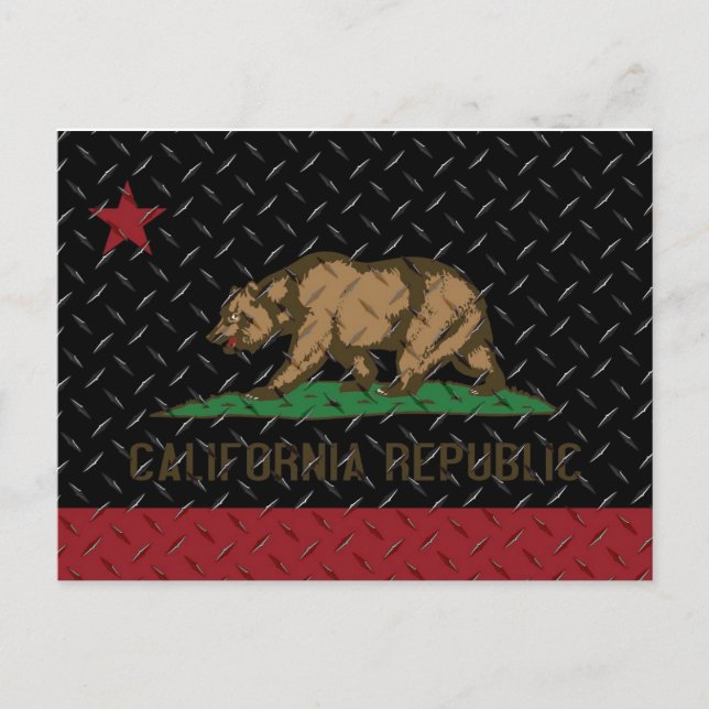 Postal Placa de diamante negro de la República de Califor (Anverso)