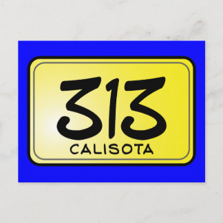 Postal Placa de licencia Calisota 313