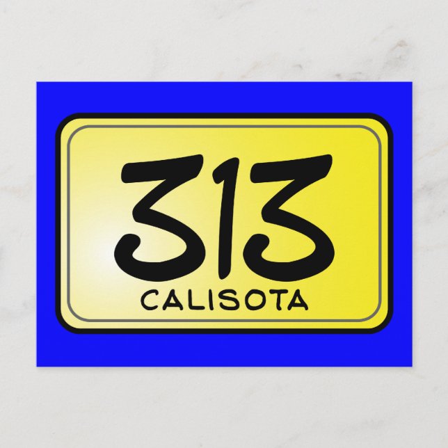 Postal Placa de licencia Calisota 313 (Anverso)