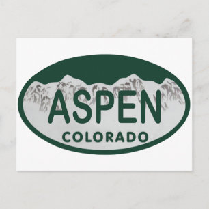 Postal Placa de licencia de Aspen Colorado