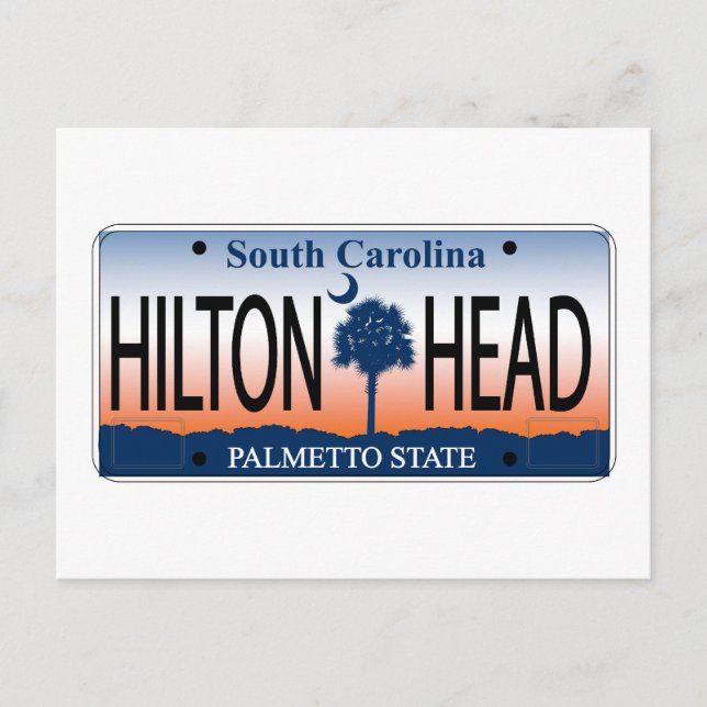 Postal Placa de licencia de HILTON HEAD (Anverso)