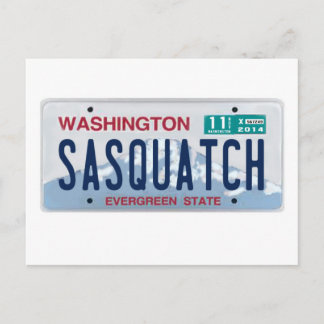 Postal Placa de licencia de Washington Sasquatch