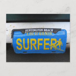 Postal Placa de licencia para surfista de California